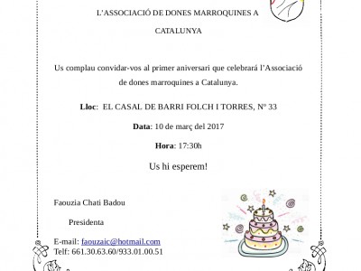 1r Aniversari Ass. Dones Marroquines a Catalunya